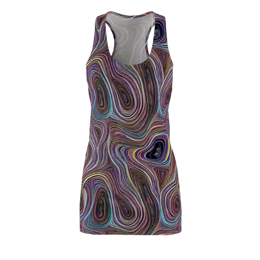 Neon Topography on a Racerback Dress