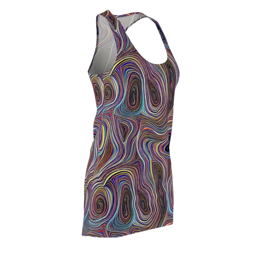 Neon Topography on Racerback Dress — Front Side