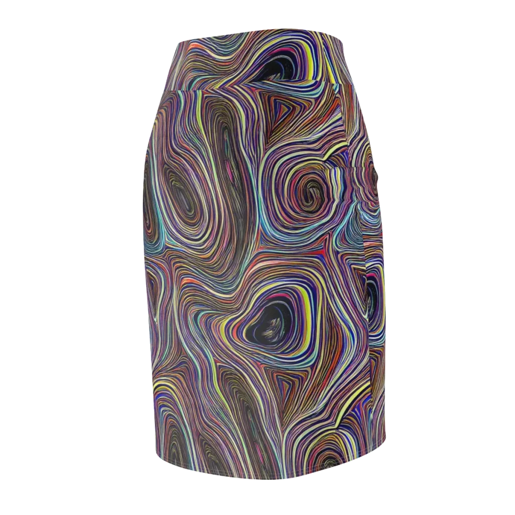Neon Topography on Pencil Skirt — Back Side