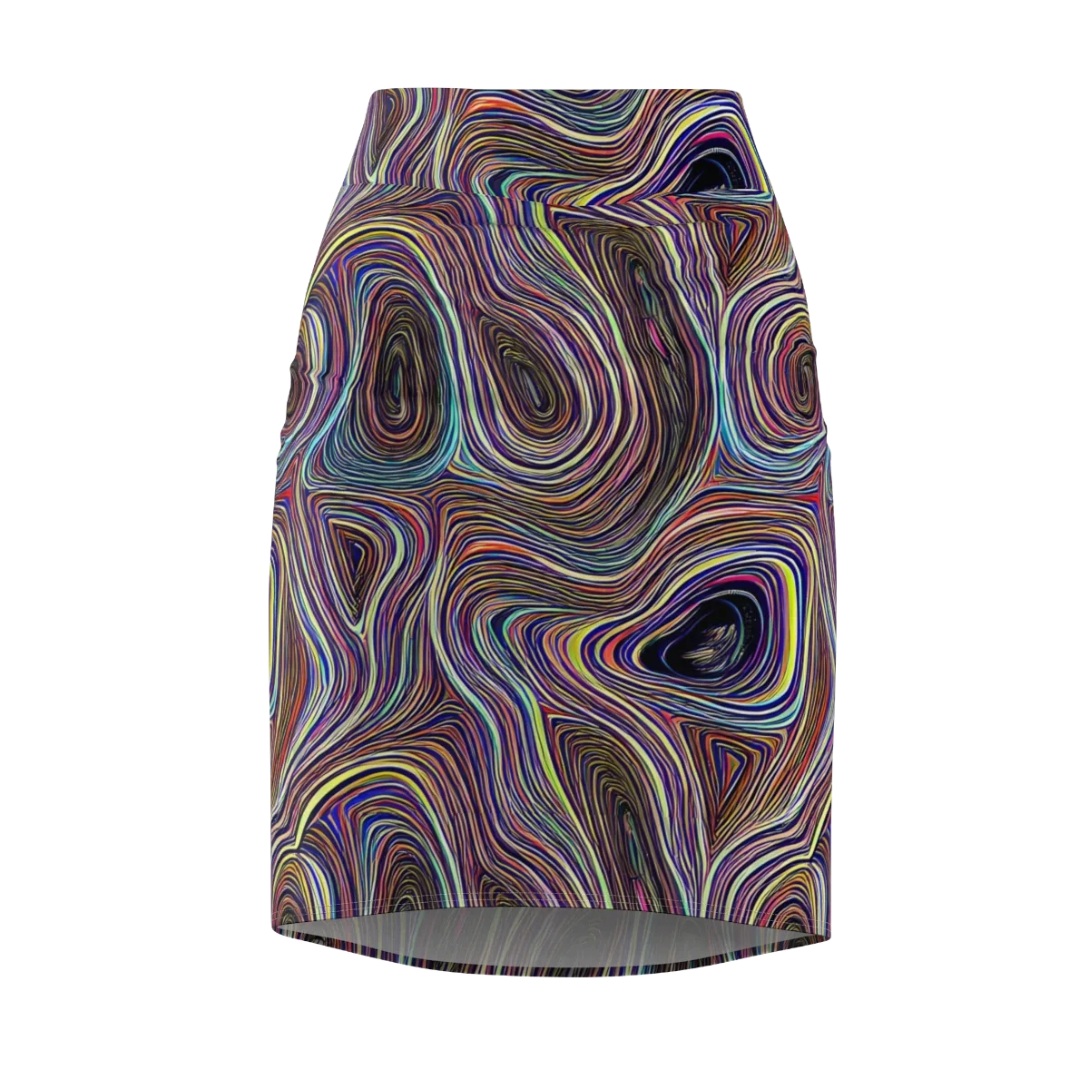 Neon Topography on Pencil Skirt — Front