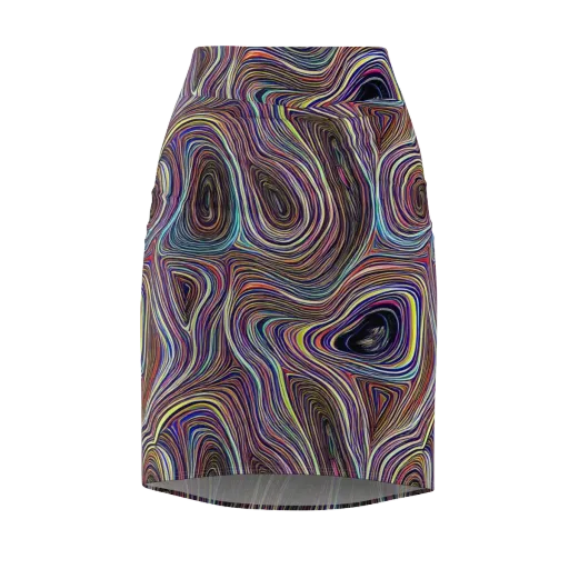 Neon Topography on a Pencil Skirt