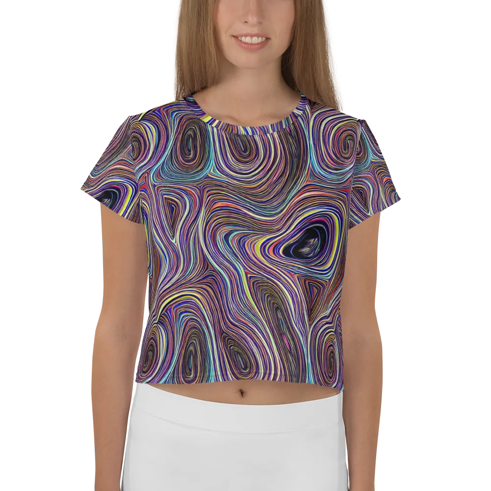 Neon Topography on Crop Tee — Front