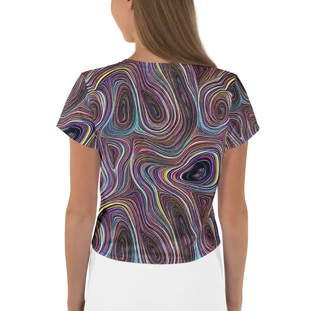 Neon Topography on Crop Tee — Back