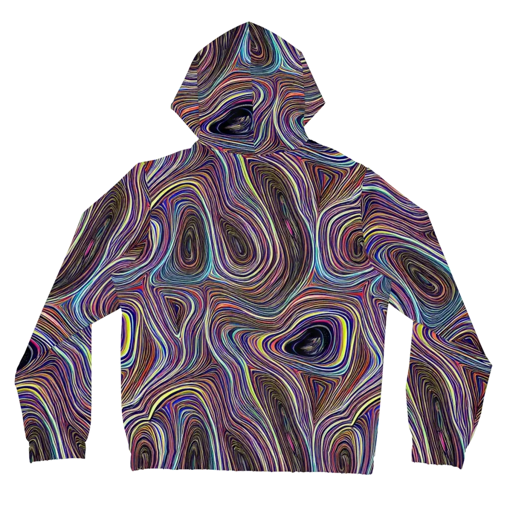 Neon Topography on Women's Full-Zip Hoodie — Back