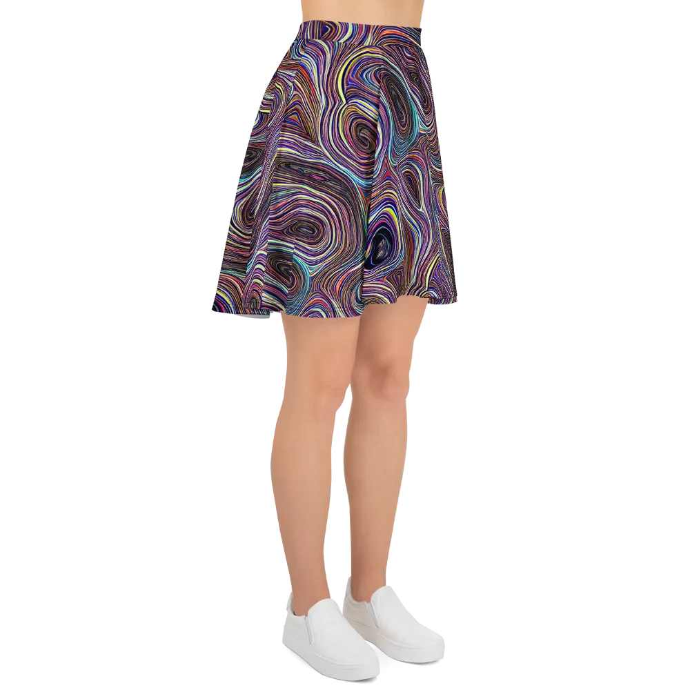 Neon Topography on Skater Skirt — Right