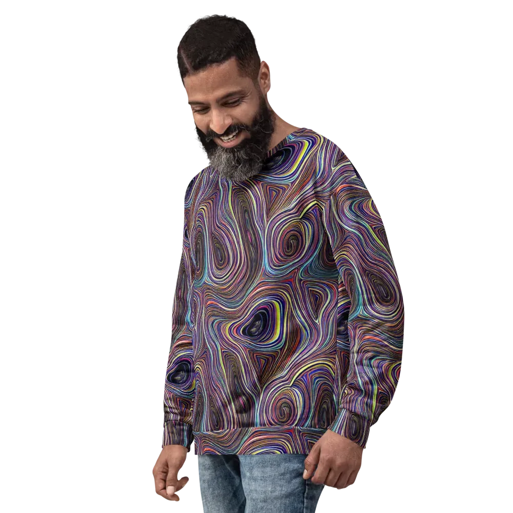 Neon Topography on Sweatshirt — Left Front