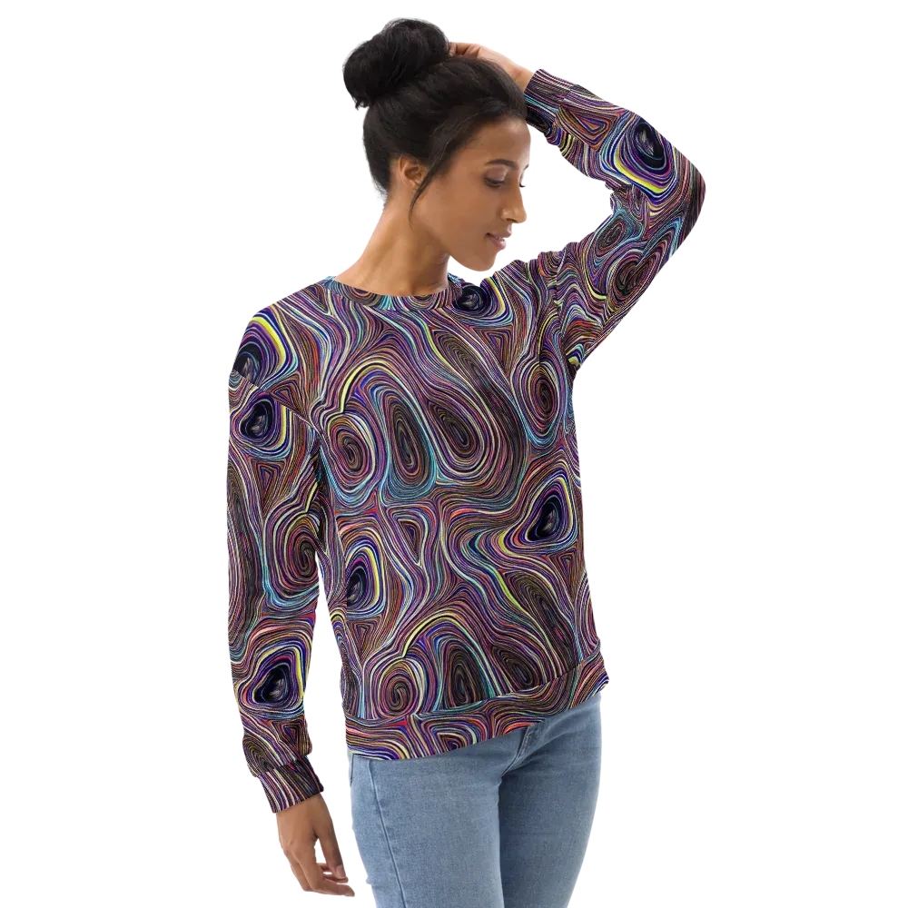 Neon Topography on Sweatshirt — Right Front