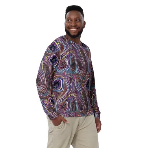 Neon Topography on a Sweatshirt