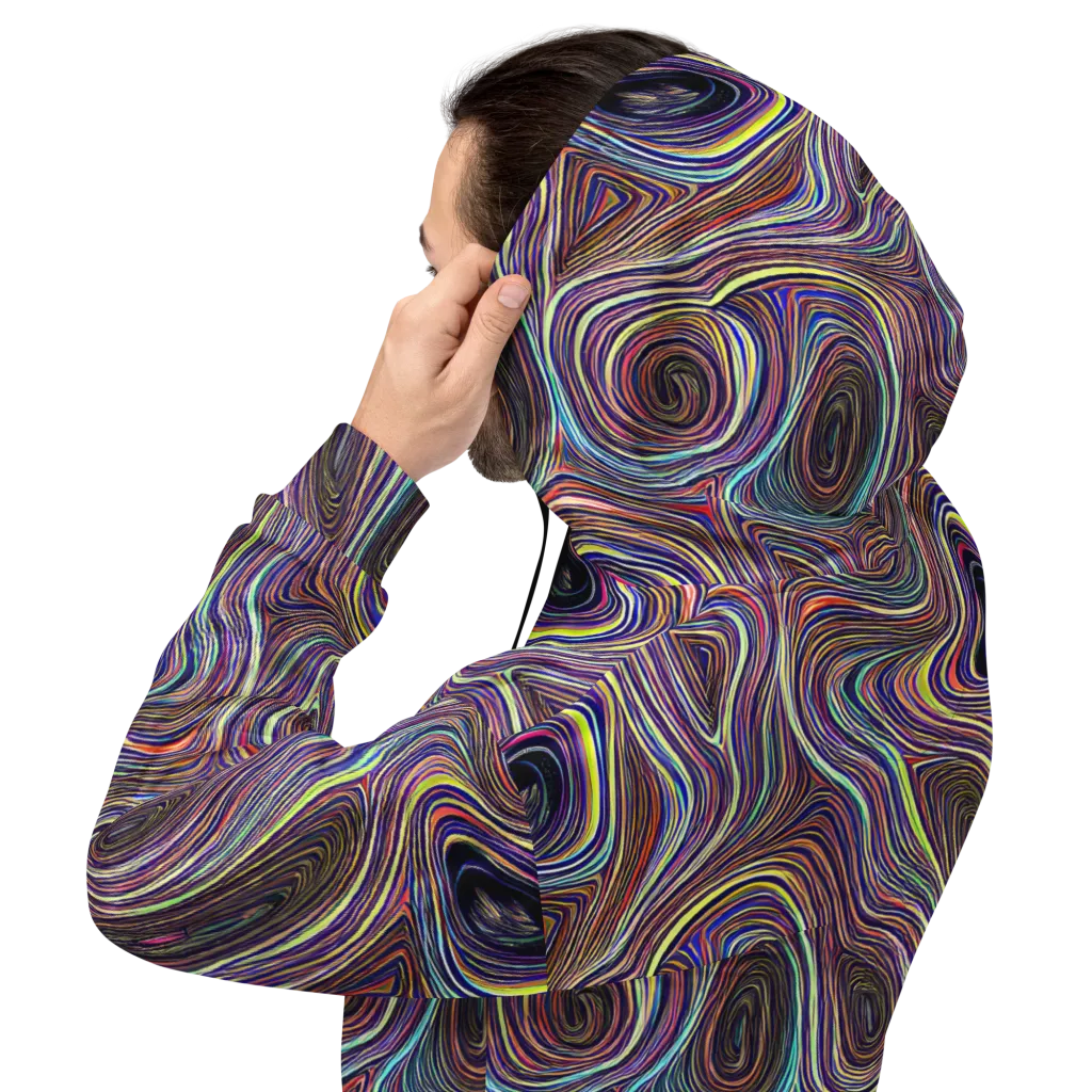 Neon Topography on Hoodie — Back