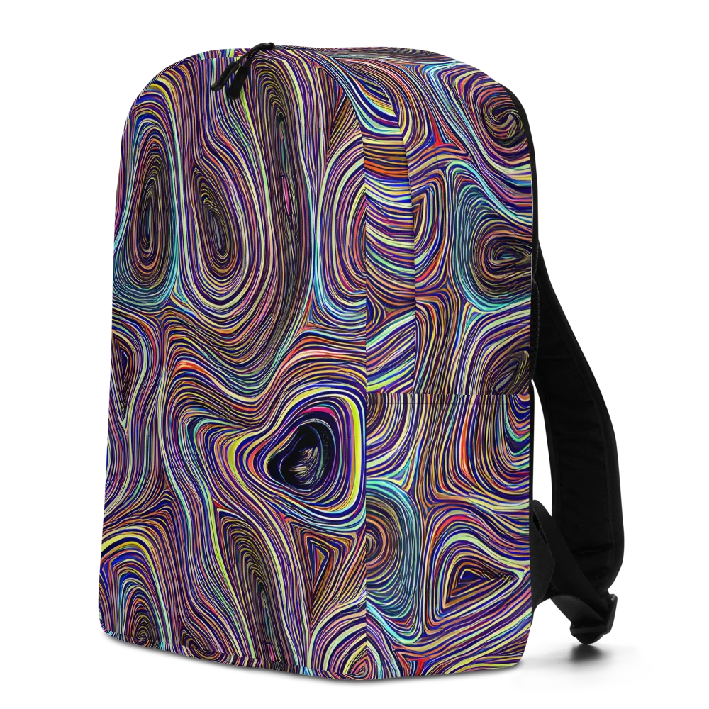 Neon Topography on Minimalist Backpack — Left