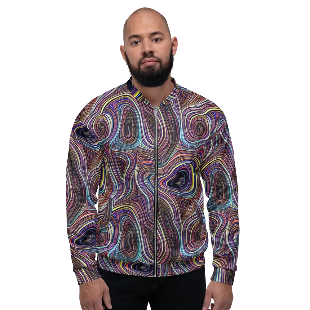 Neon Topography on Bomber Jacket — Front