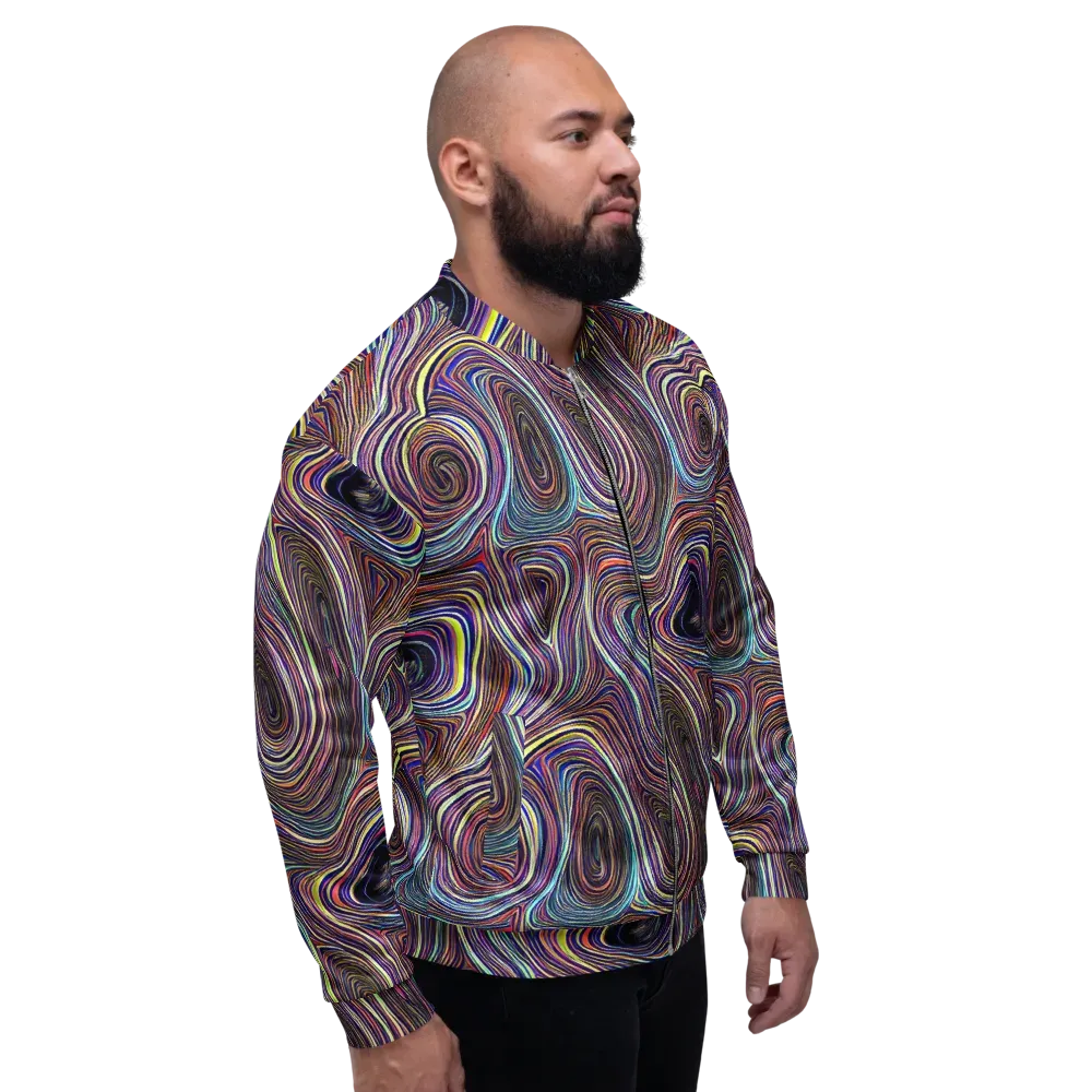 Neon Topography on Bomber Jacket — Right