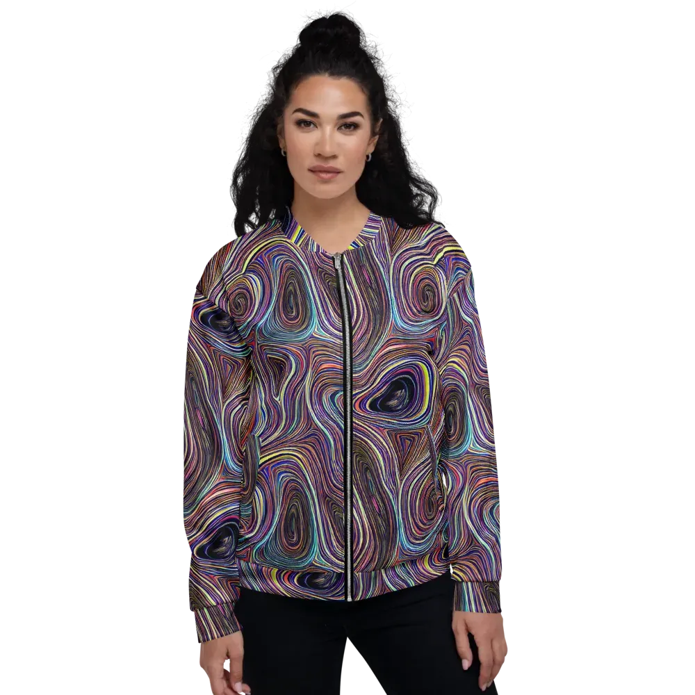 Neon Topography on Bomber Jacket — Front