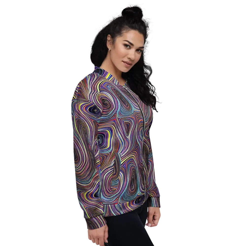 Neon Topography on Bomber Jacket — Right