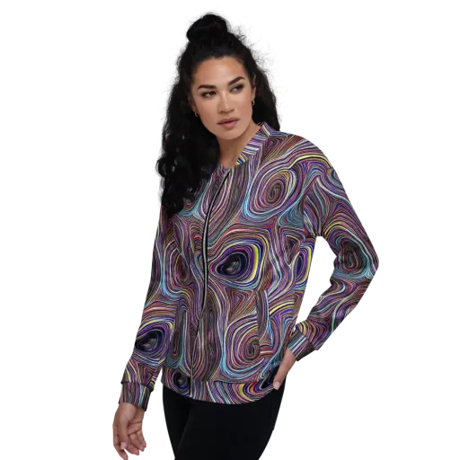 Neon Topography on a Bomber Jacket