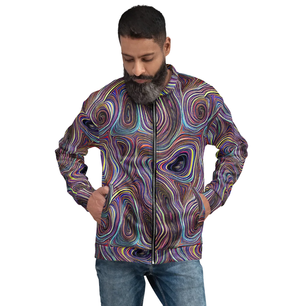 Neon Topography on Bomber Jacket — Front