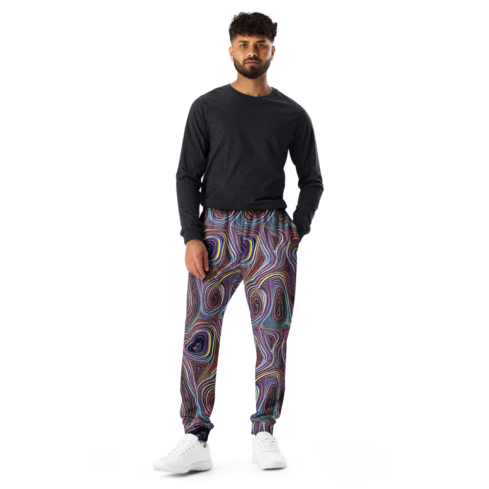 Neon Topography on Men's Joggers — Front
