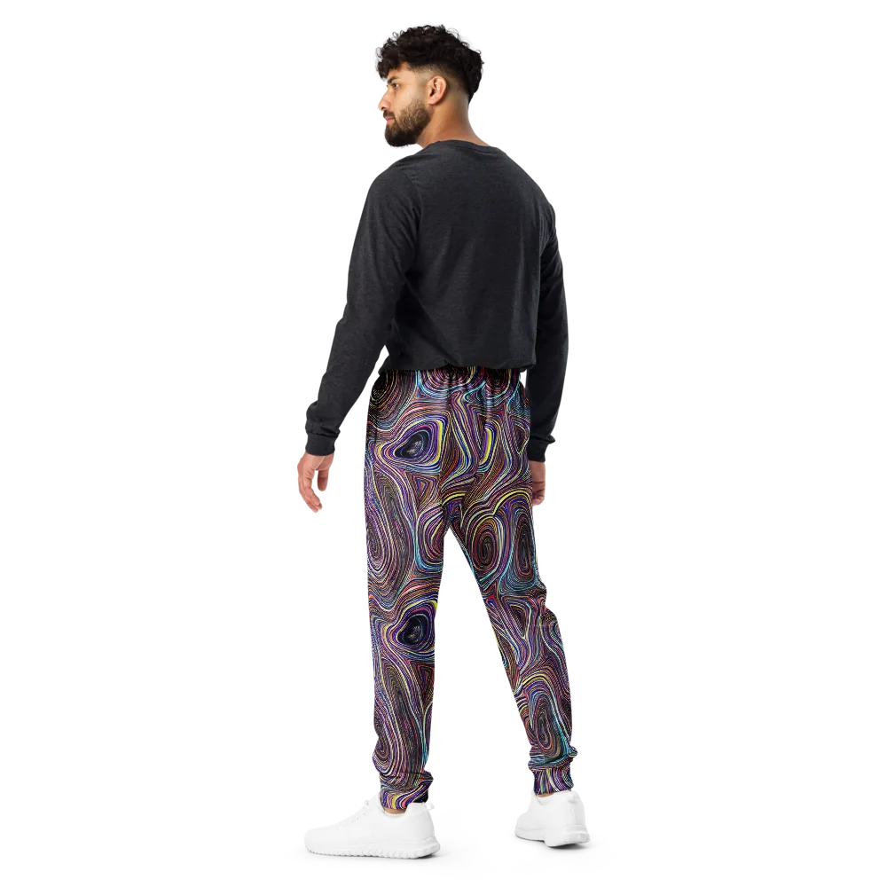 Neon Topography on Men's Joggers — Back