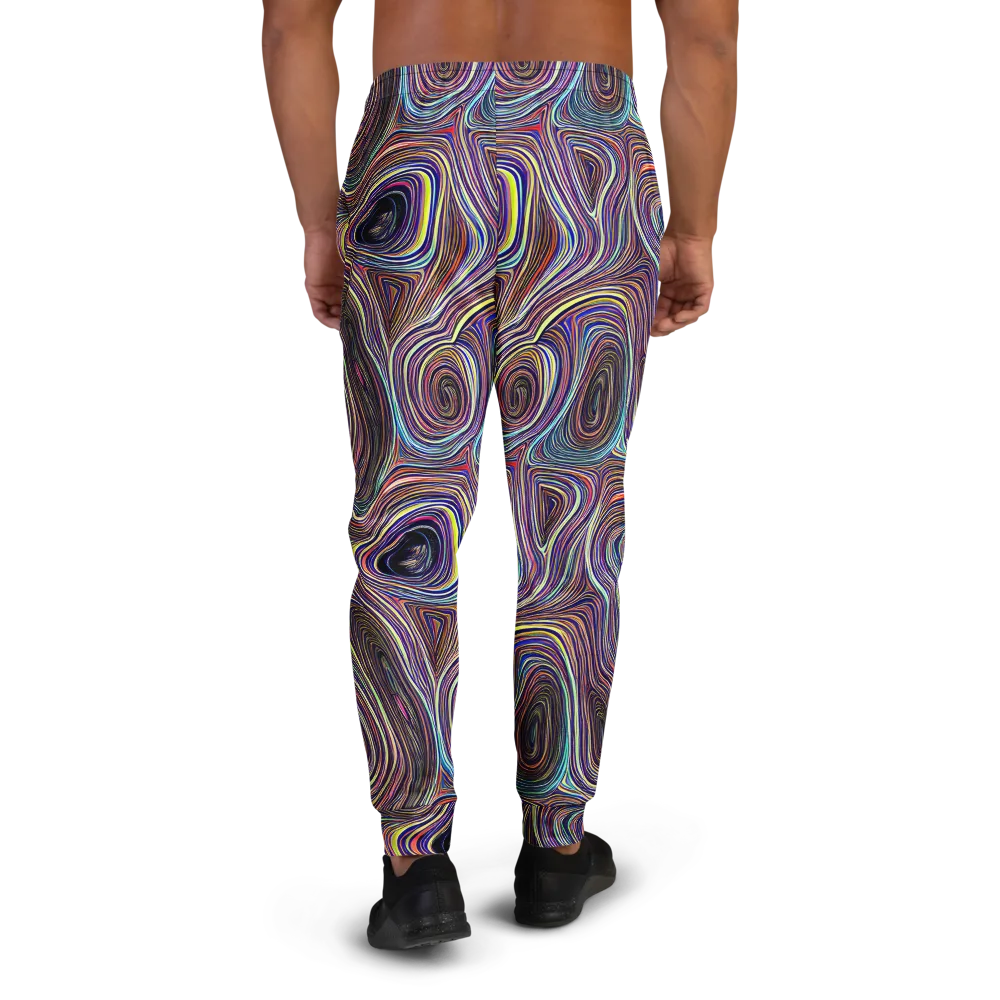 Neon Topography on Men's Joggers — Back