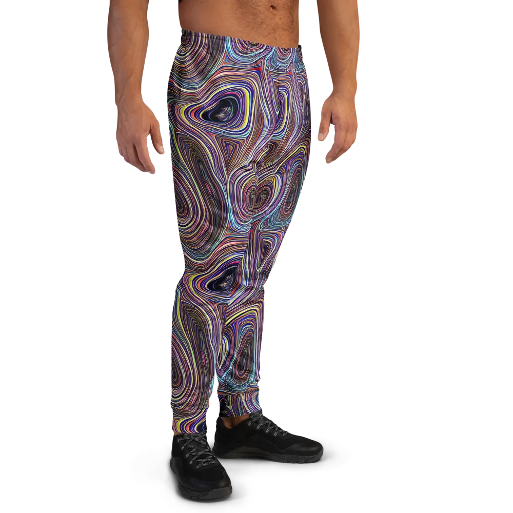 Neon Topography on Men's Joggers — Right