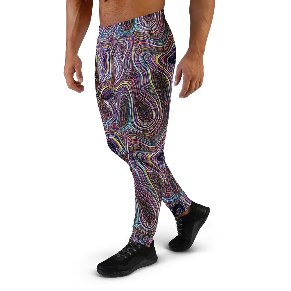 Neon Topography on Men's Joggers — Left