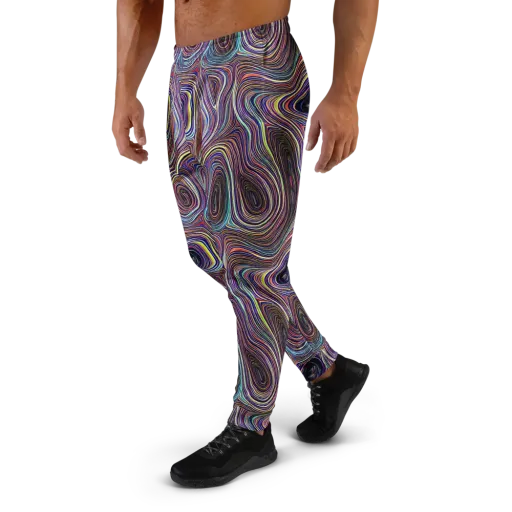 Neon Topography on a Men's Joggers