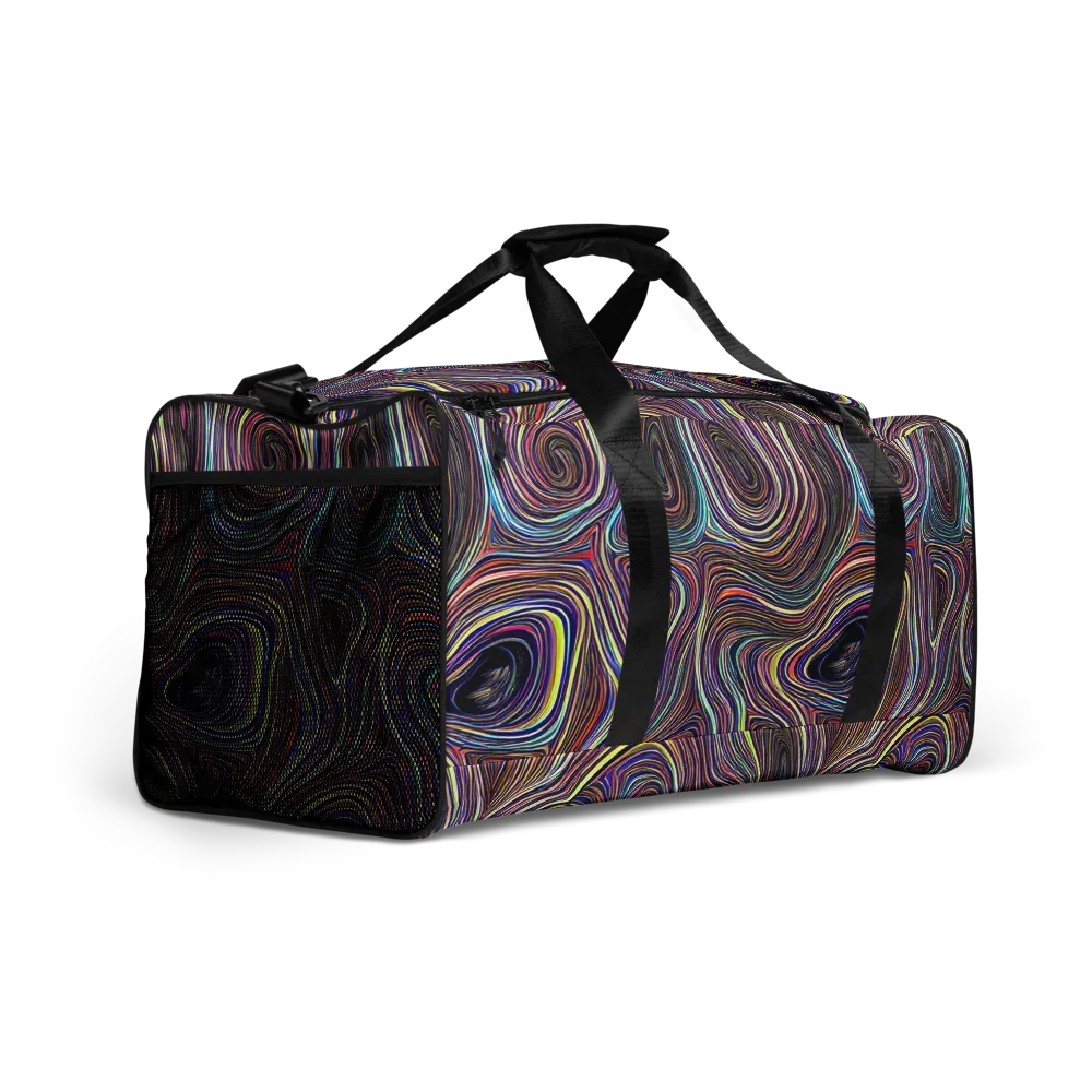 Neon Topography on Duffle Bag — Right Front