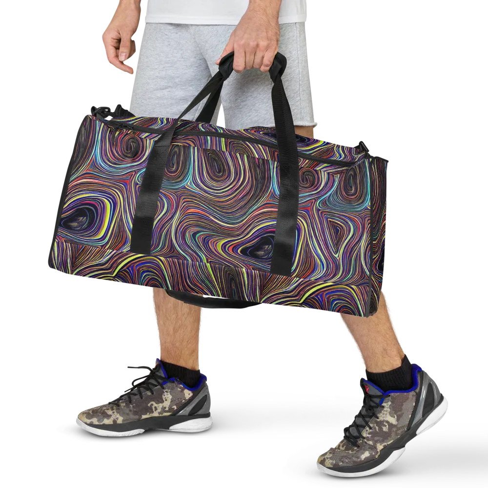 Neon Topography on Duffle Bag — Front