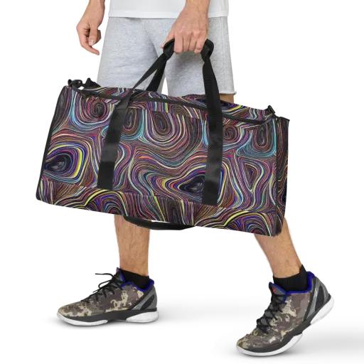 Neon Topography on a Duffle Bag