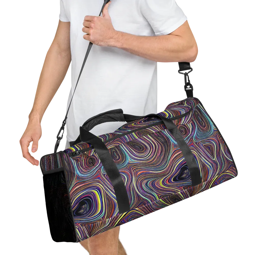 Neon Topography on Duffle Bag — Right Front