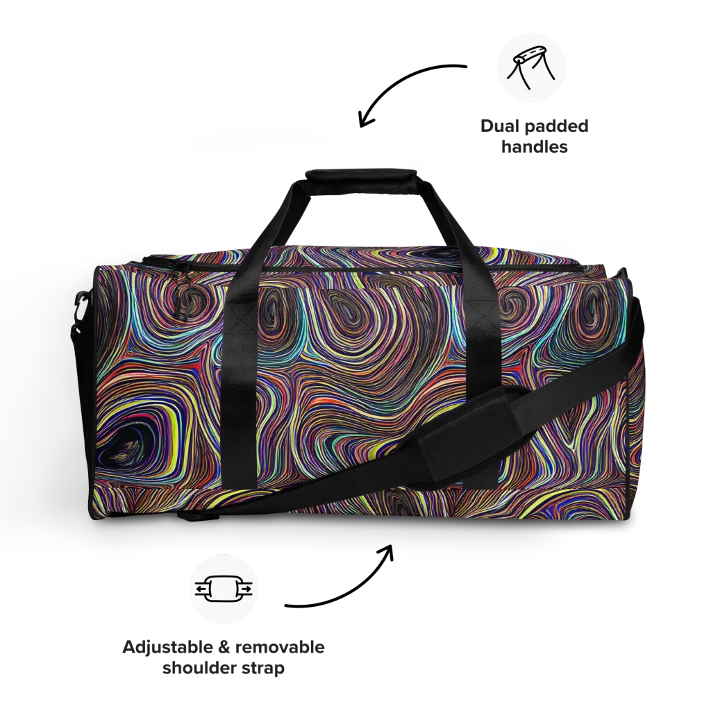 Neon Topography on Duffle Bag — Front
