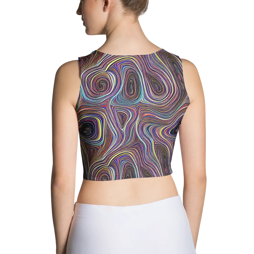 Neon Topography on Crop Top — Back