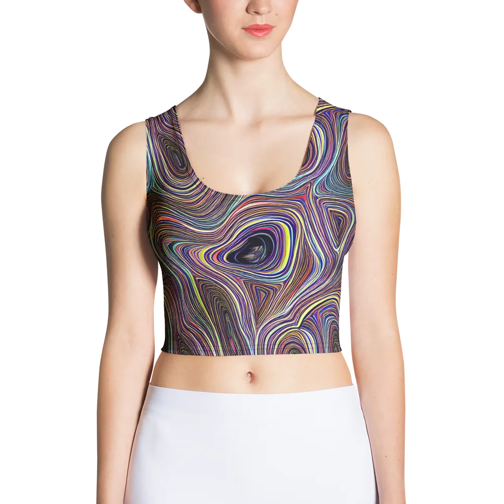 Neon Topography on Crop Top — Front