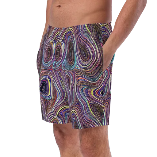 Neon Topography on a Swim Trunks