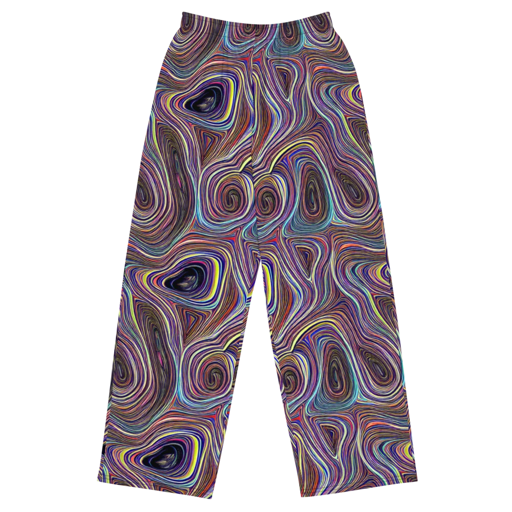 Neon Topography on Wide-Leg Pants — Front