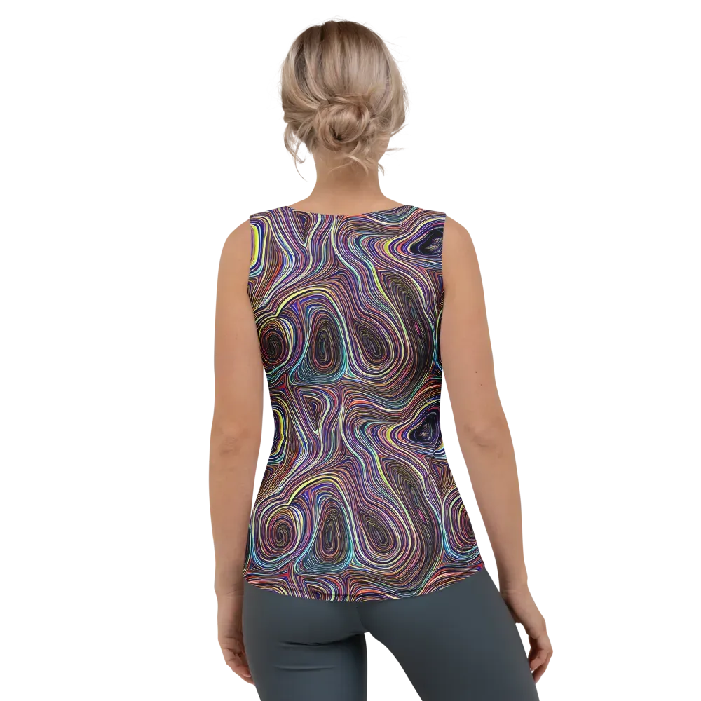 Neon Topography on Women's Tank Top — Back