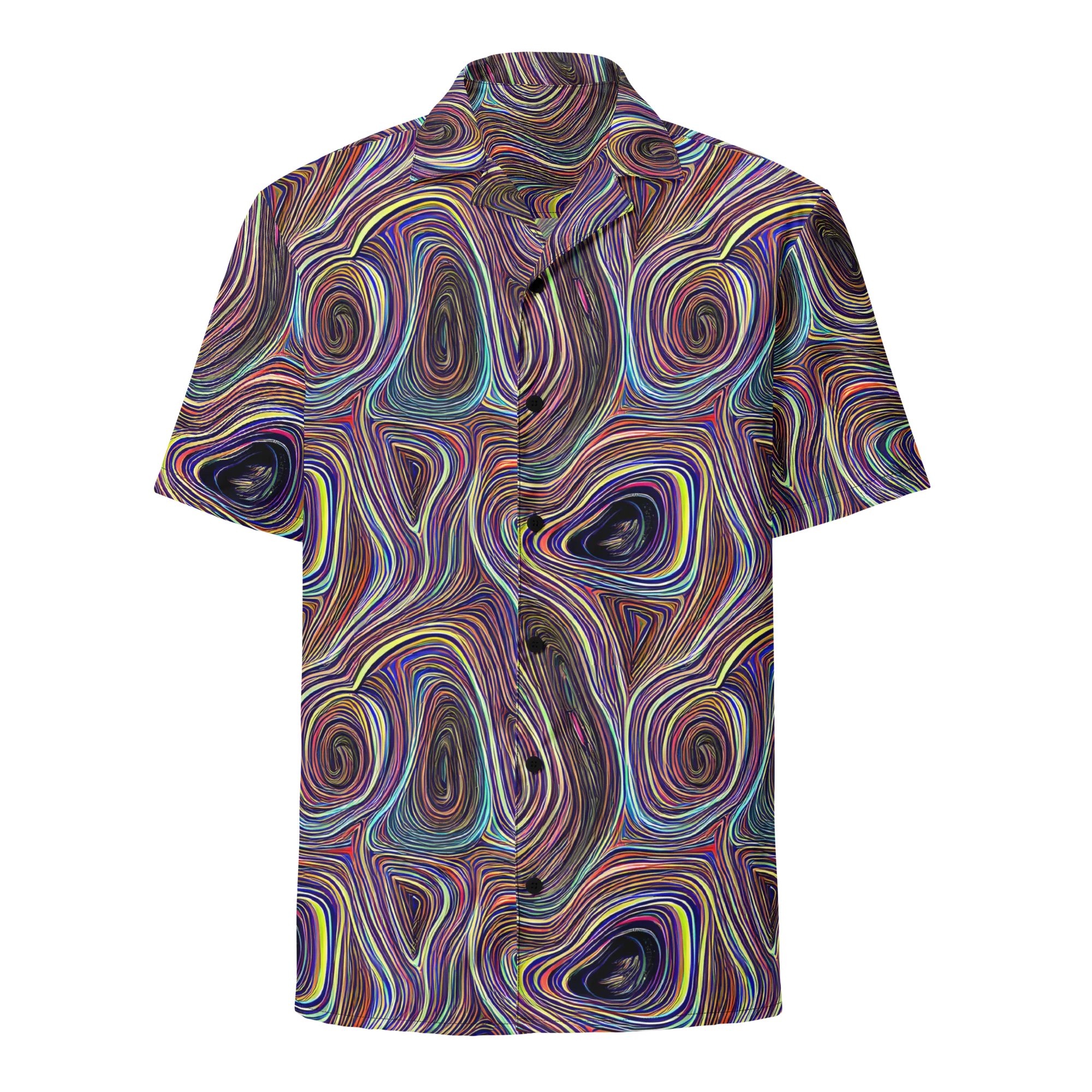 Neon Topography on Button Shirt — Front