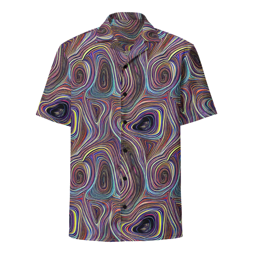 Neon Topography on Button Shirt — Front