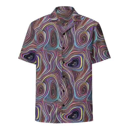Neon Topography on a Button Shirt