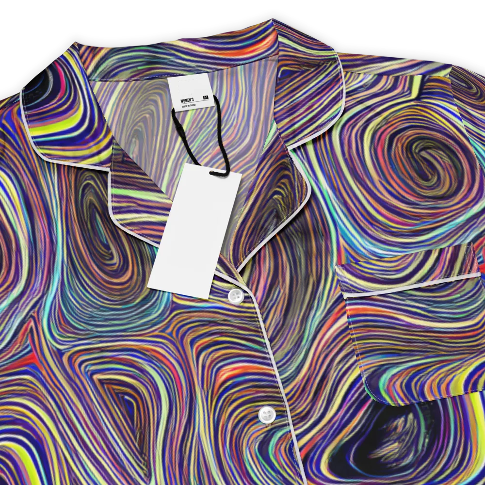 Neon Topography on Women's Short Sleeve Pajama Top — Product details