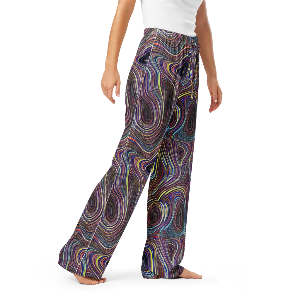 Neon Topography on Women's Pajama Pants — Right Front