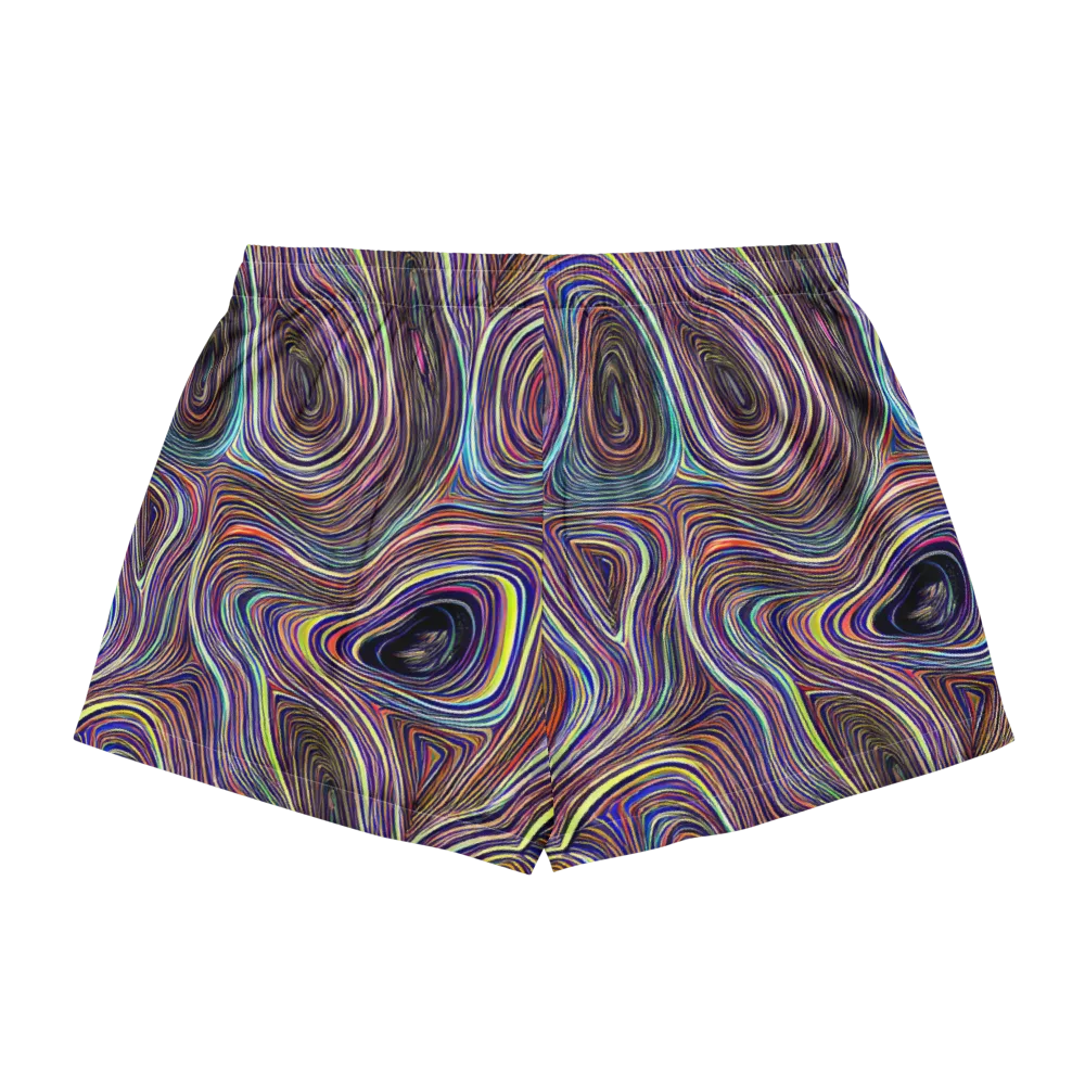 Neon Topography on Women's Pajama Shorts — Back