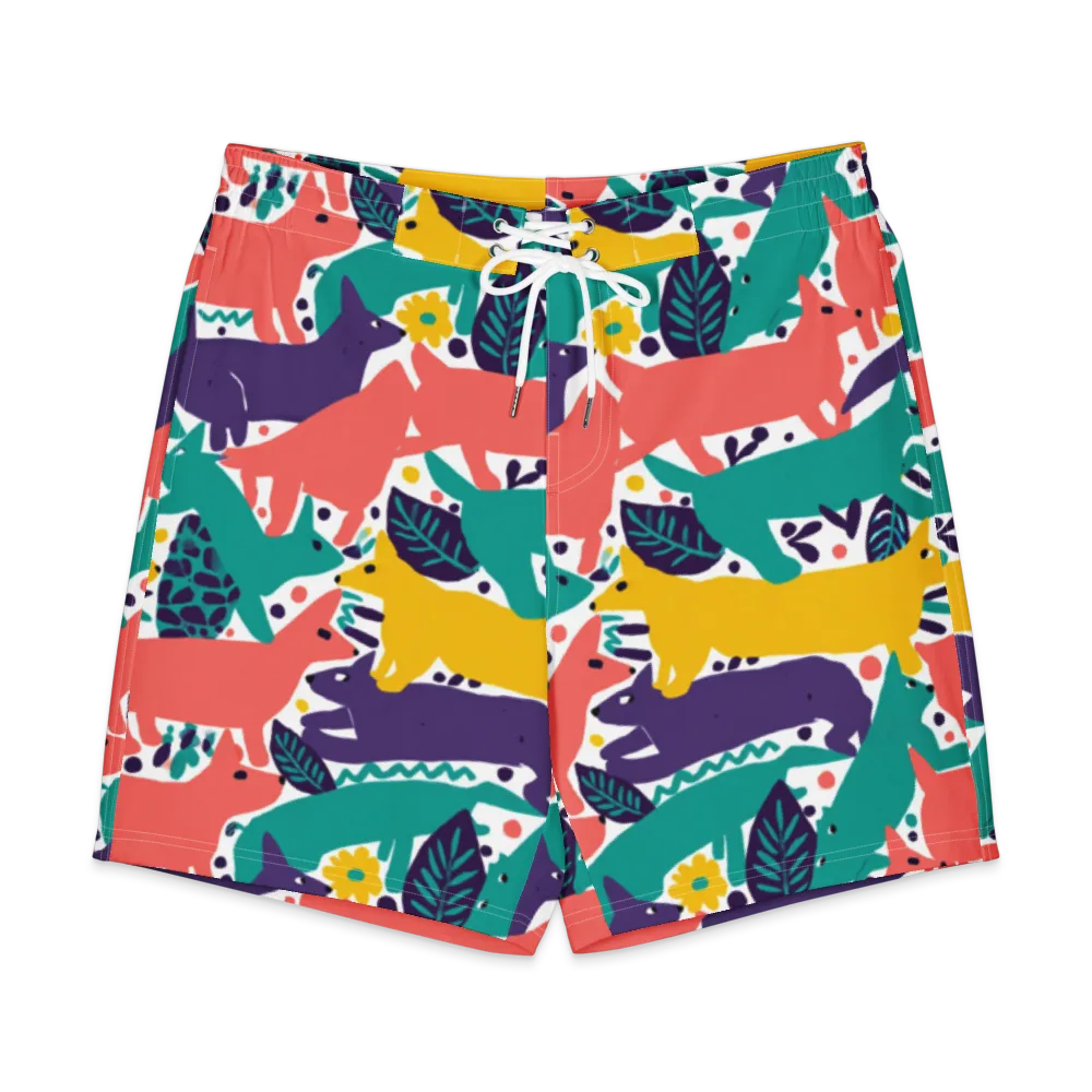 Wildlife Parade on Men's Board Shorts — Front