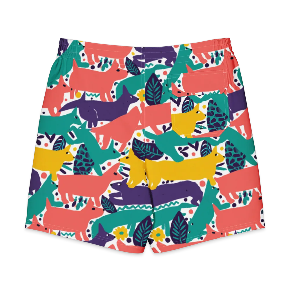 Wildlife Parade on Men's Board Shorts — Back