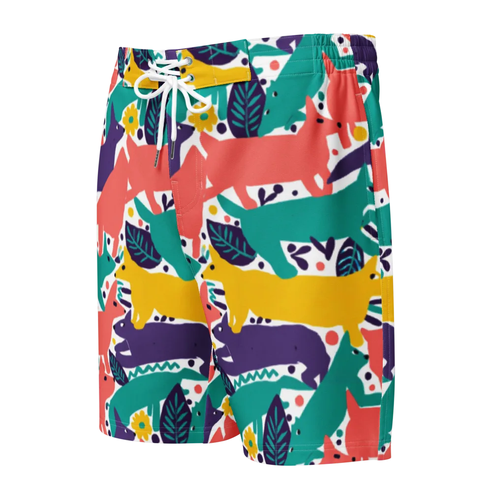 Wildlife Parade on Men's Board Shorts — Front