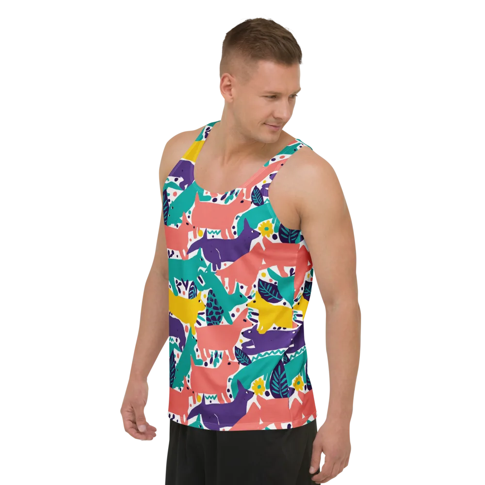Wildlife Parade on Men's Tank Top — Left Front