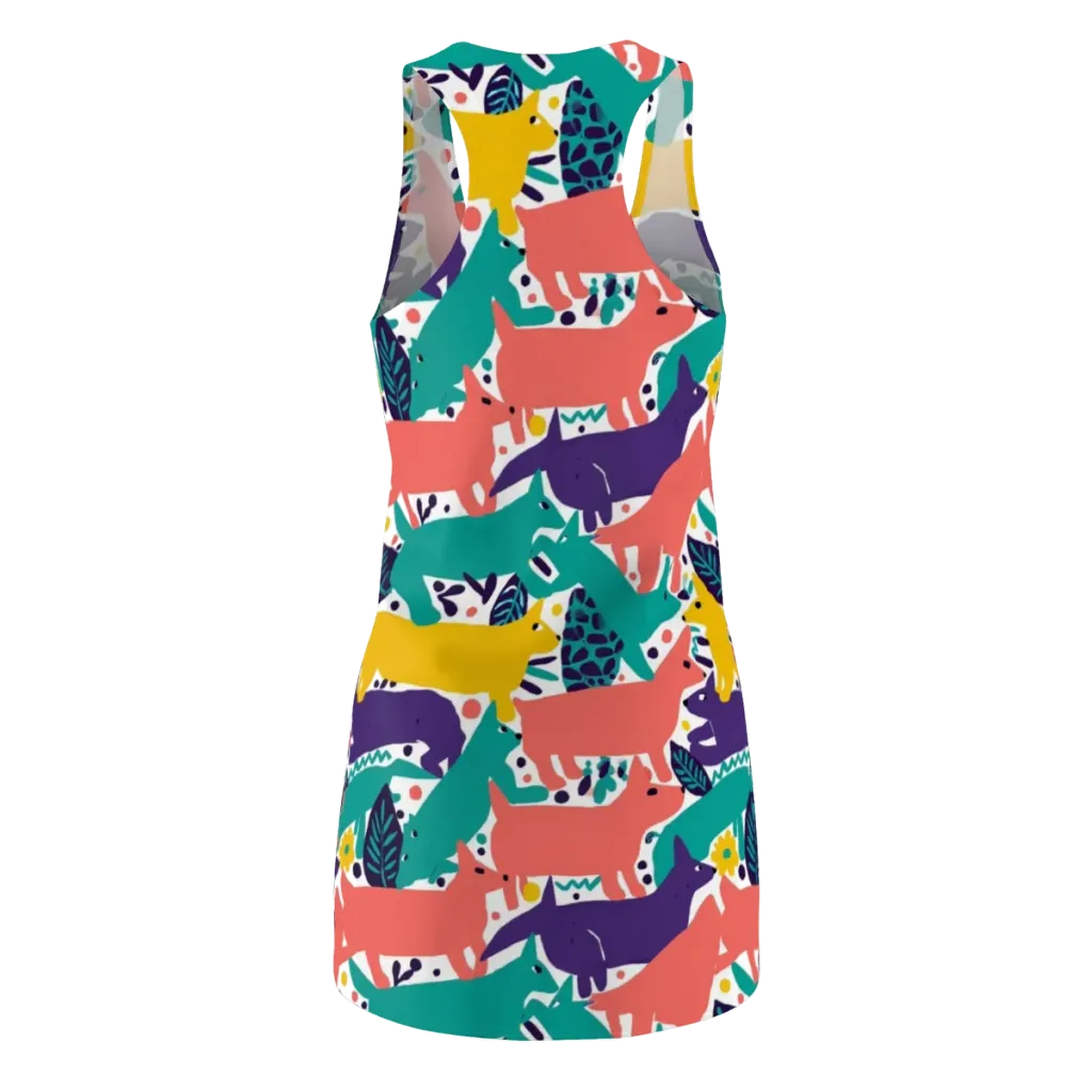 Wildlife Parade on Racerback Dress — Back