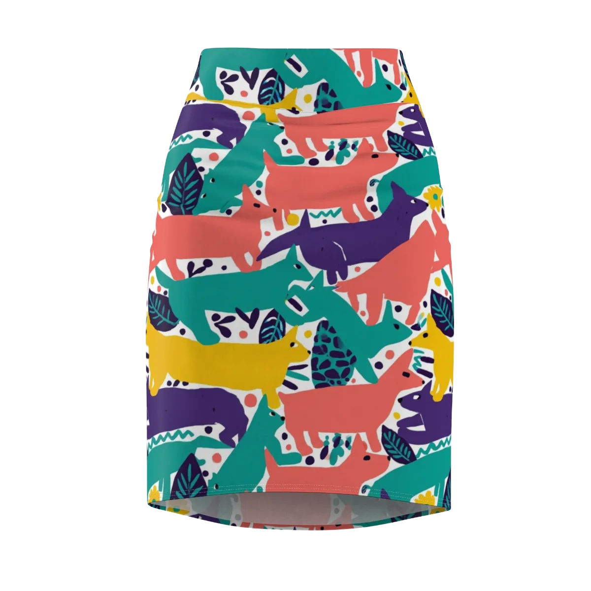 Wildlife Parade on Pencil Skirt — Front