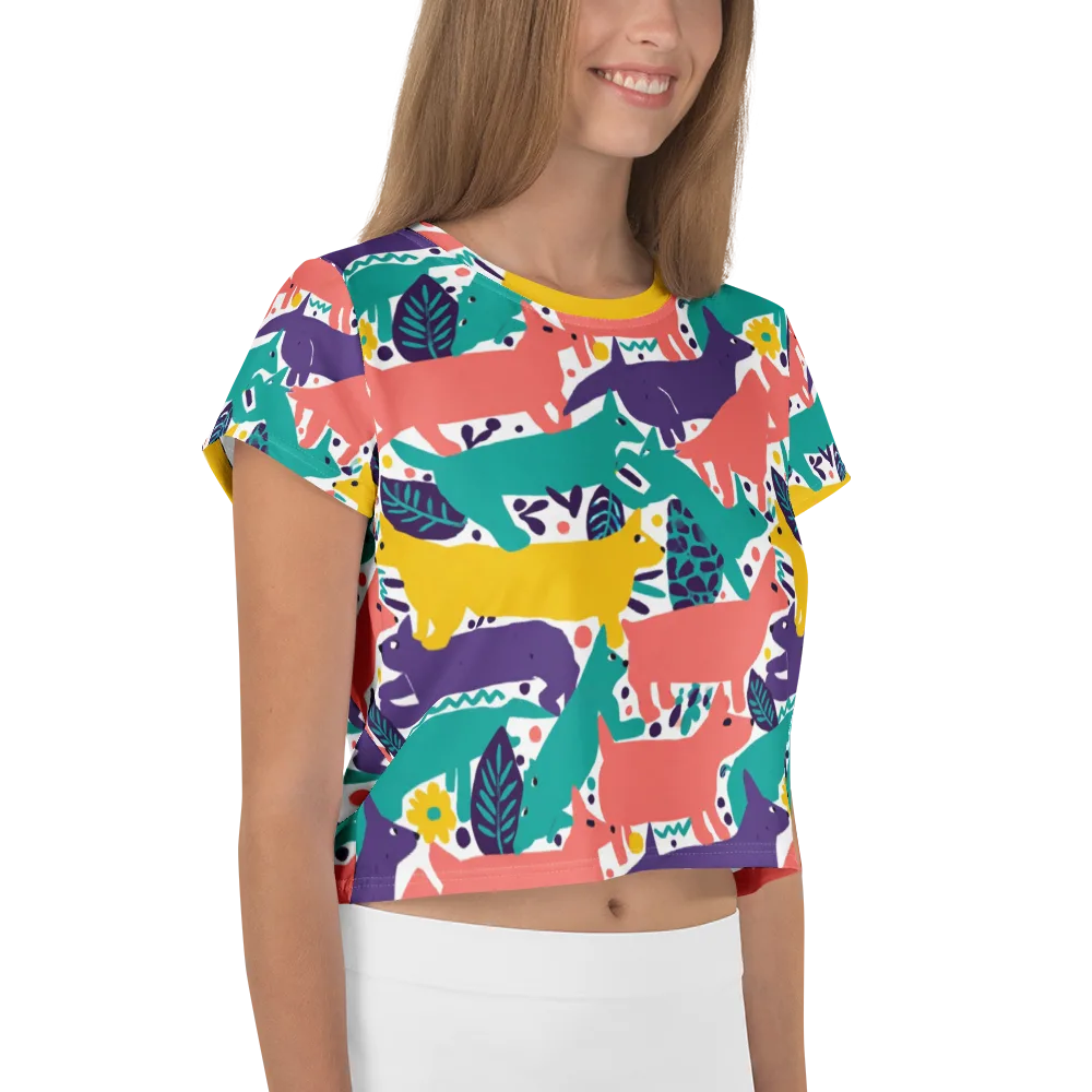 Wildlife Parade on Crop Tee — Right