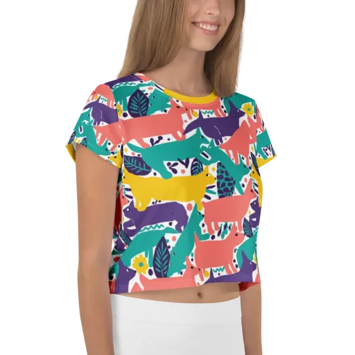 Wildlife Parade on a Crop Tee